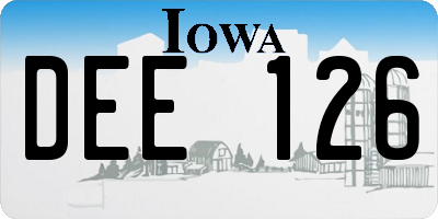 IA license plate DEE126
