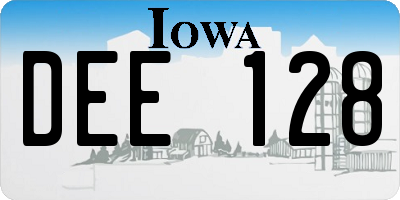 IA license plate DEE128