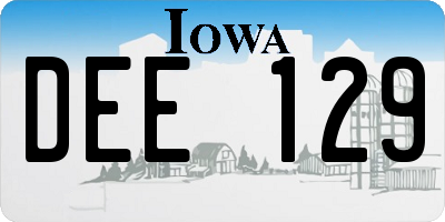 IA license plate DEE129