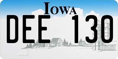 IA license plate DEE130