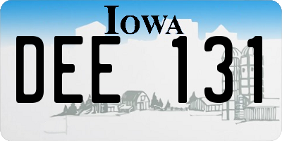 IA license plate DEE131