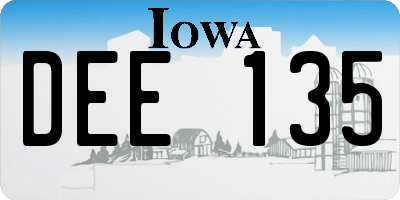 IA license plate DEE135