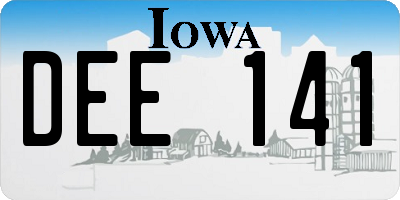 IA license plate DEE141