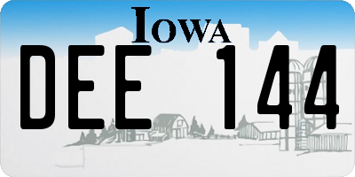 IA license plate DEE144