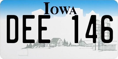 IA license plate DEE146