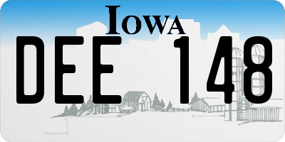 IA license plate DEE148