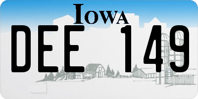 IA license plate DEE149