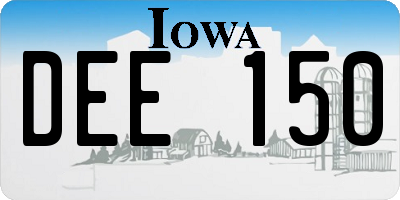 IA license plate DEE150
