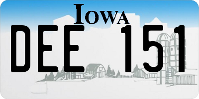 IA license plate DEE151