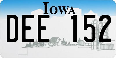 IA license plate DEE152