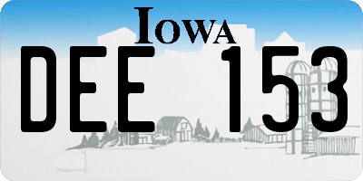 IA license plate DEE153
