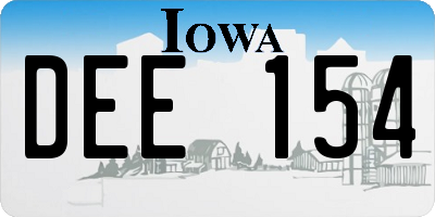 IA license plate DEE154