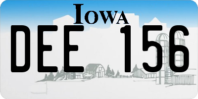 IA license plate DEE156