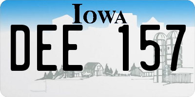 IA license plate DEE157