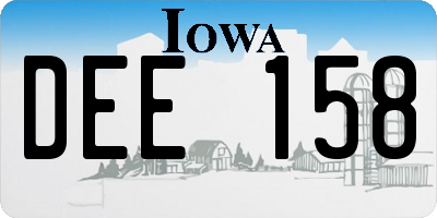 IA license plate DEE158