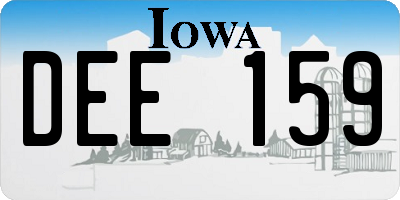 IA license plate DEE159