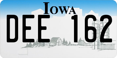 IA license plate DEE162