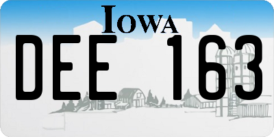IA license plate DEE163