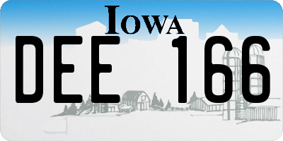 IA license plate DEE166