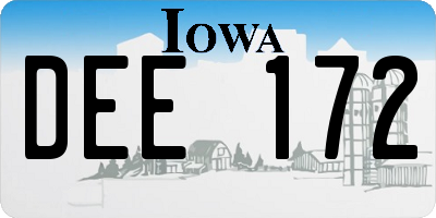 IA license plate DEE172