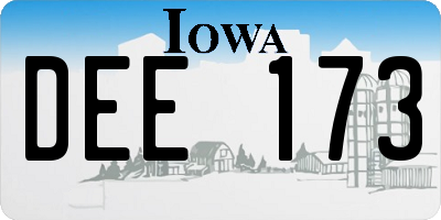 IA license plate DEE173