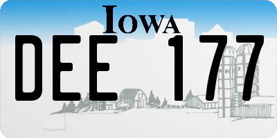 IA license plate DEE177