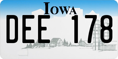 IA license plate DEE178