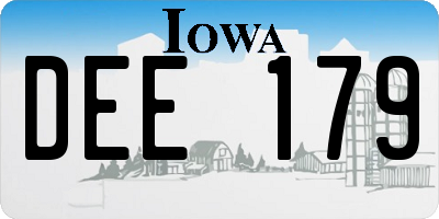IA license plate DEE179