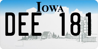 IA license plate DEE181