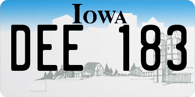 IA license plate DEE183