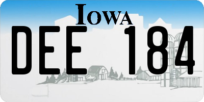 IA license plate DEE184