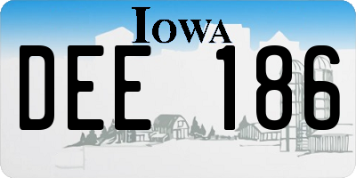 IA license plate DEE186