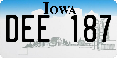 IA license plate DEE187