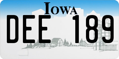 IA license plate DEE189