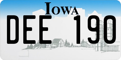 IA license plate DEE190