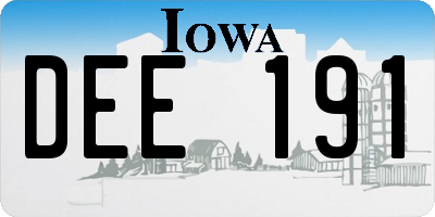 IA license plate DEE191