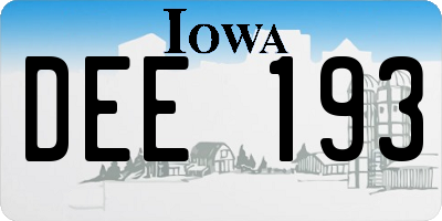 IA license plate DEE193