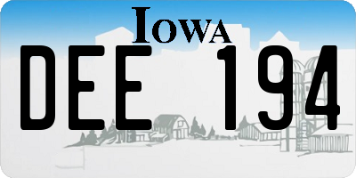 IA license plate DEE194