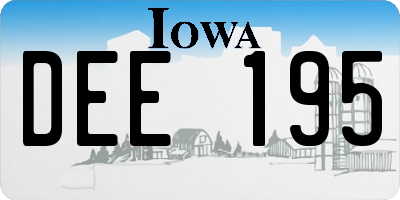 IA license plate DEE195