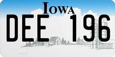 IA license plate DEE196