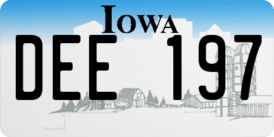 IA license plate DEE197