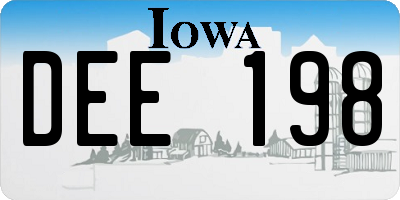IA license plate DEE198