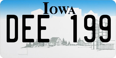IA license plate DEE199