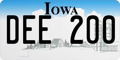 IA license plate DEE200