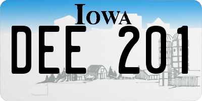 IA license plate DEE201