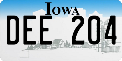 IA license plate DEE204
