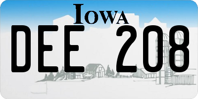IA license plate DEE208