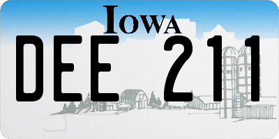 IA license plate DEE211
