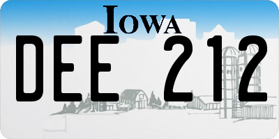 IA license plate DEE212