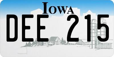 IA license plate DEE215